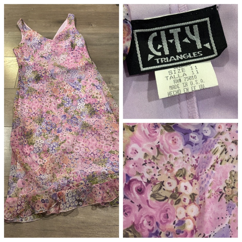 City Triangles Floral Purple Dress